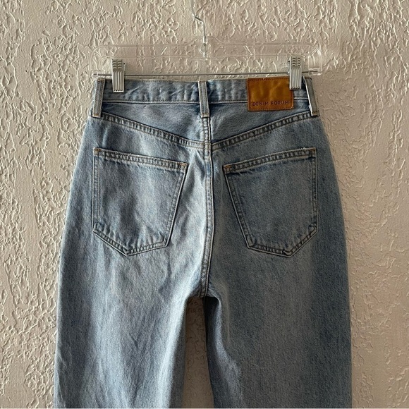 Denim Forum Jeans Pant Aritzia High Boyfriend Loose Distressed Denim Blue 24 - Picture 11 of 14